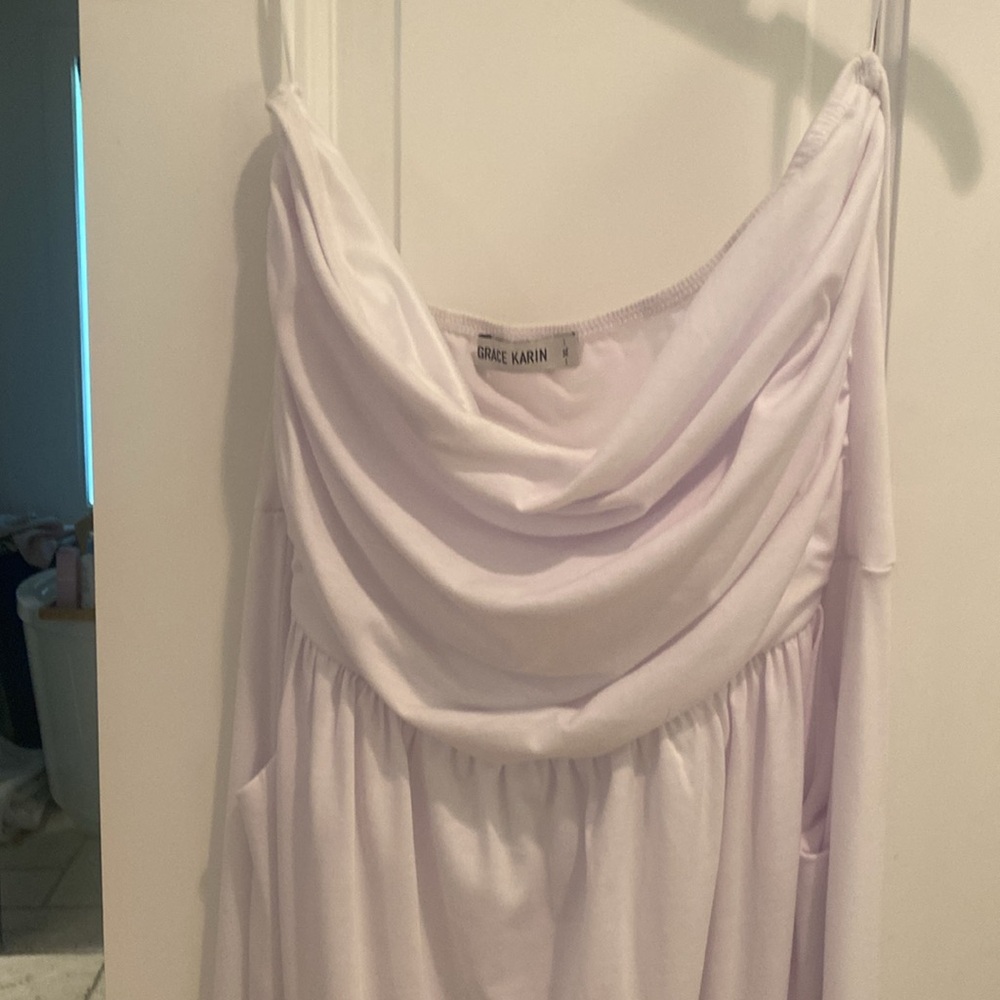 GRACE KARIN WHITE STRAPLESS MAXI DRESS SZ.XL EUC - Picture 6 of 9